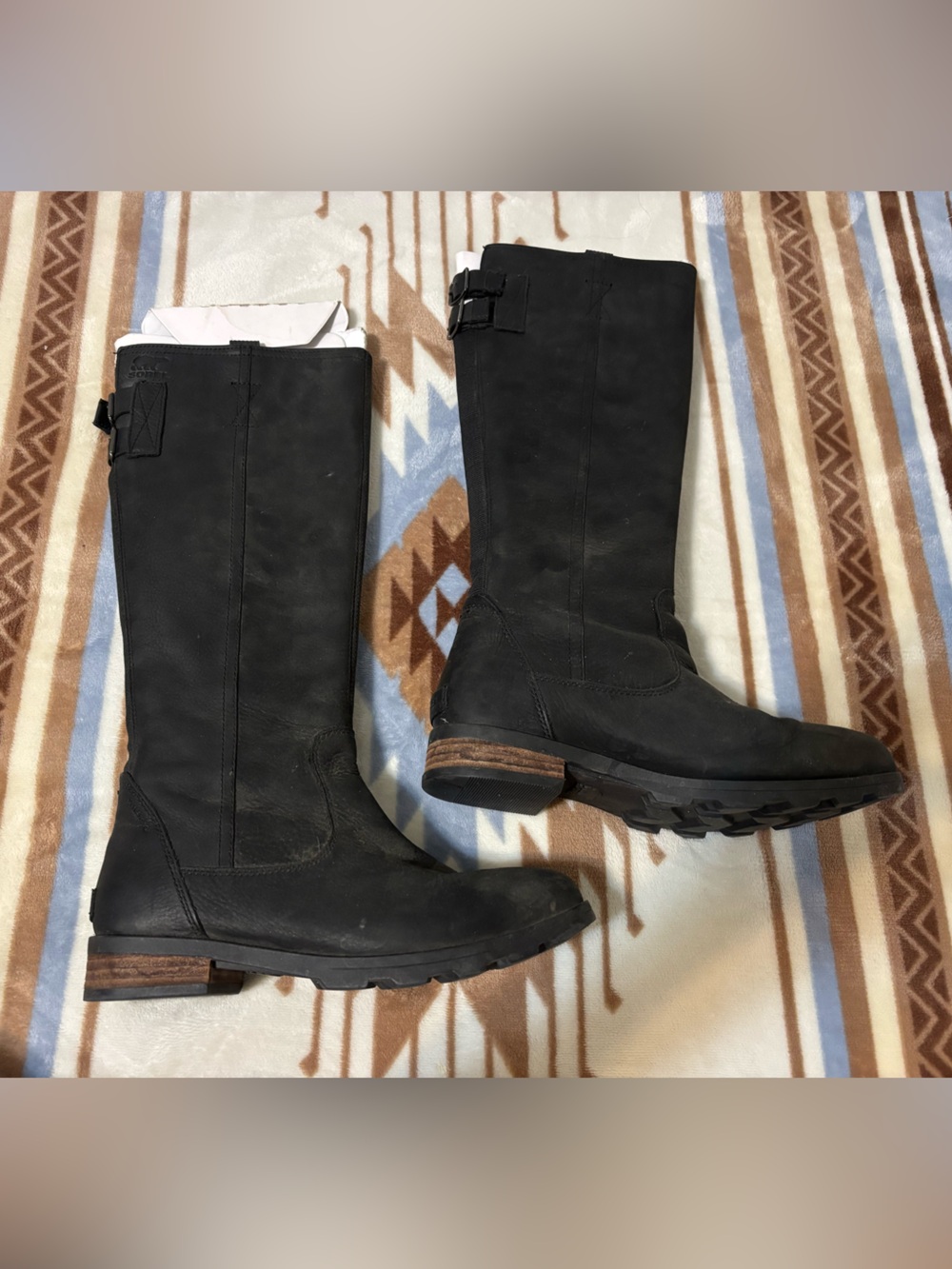 Sorel Tall Black Leather Rain Boots for Women
